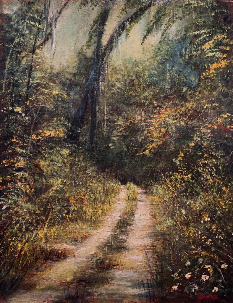 original painting of phipps park tallahassee florida in late october