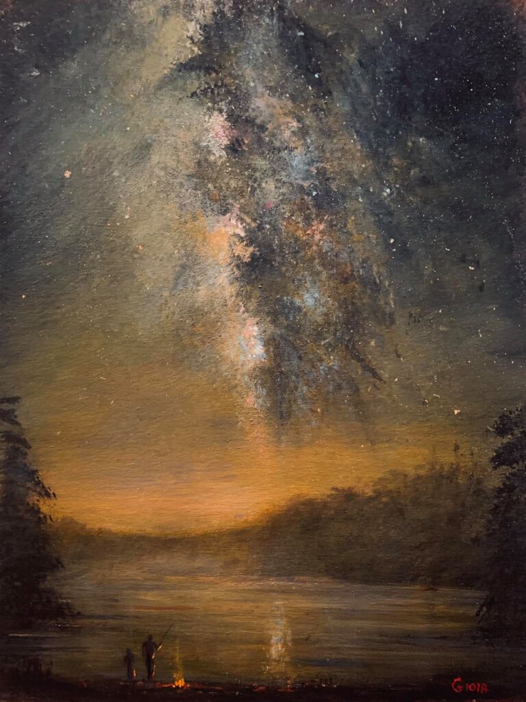 original painting of night sky wacissa headwateres