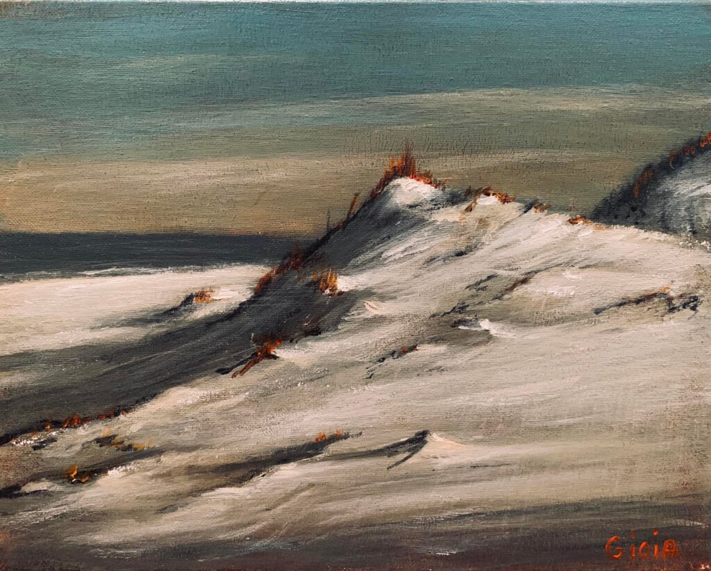 original painting of dunes at beach